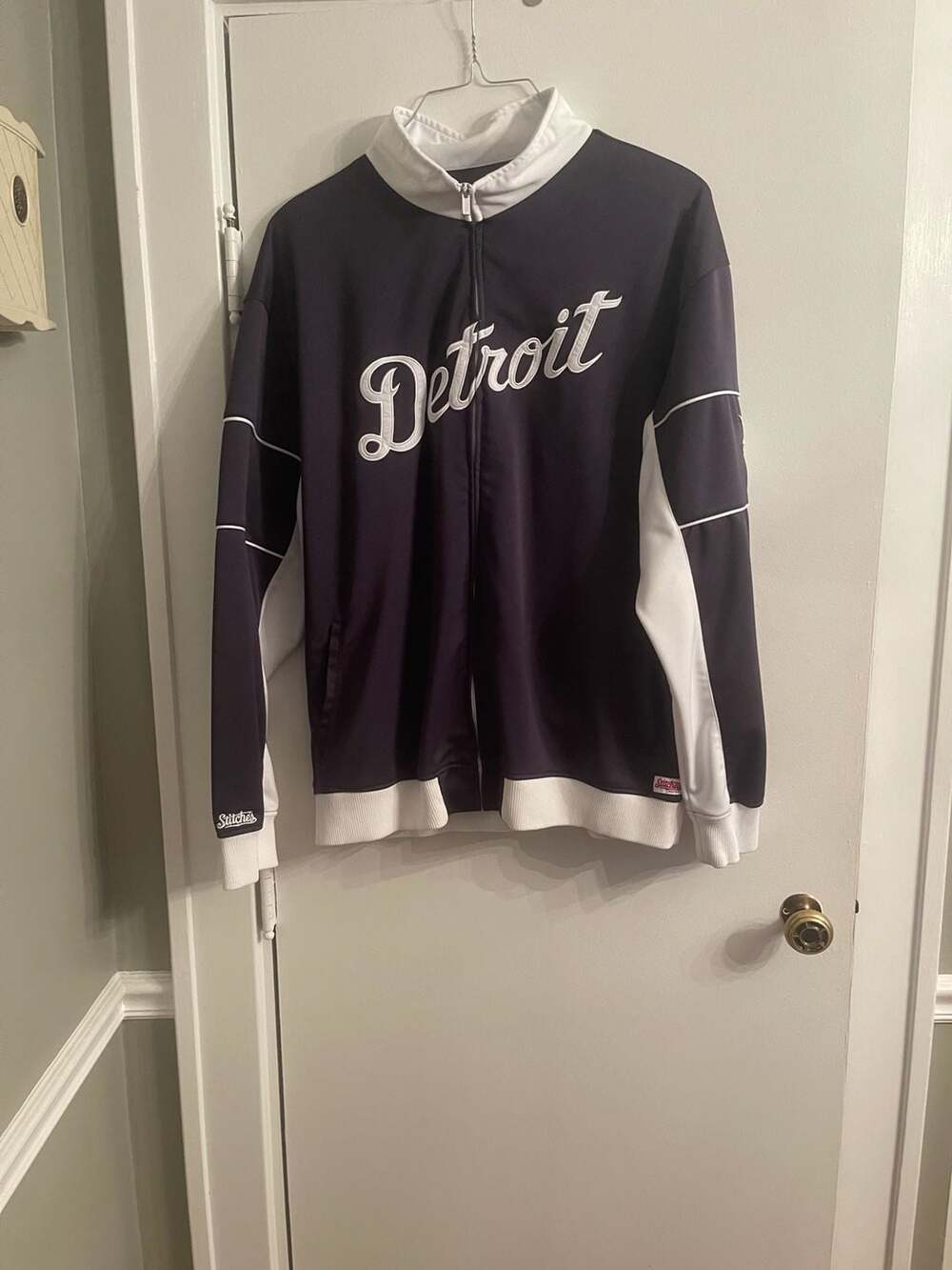 Stitches Detroit Tigers Track Jacket Size 2X-Large Navy Blue MLB Full Zip